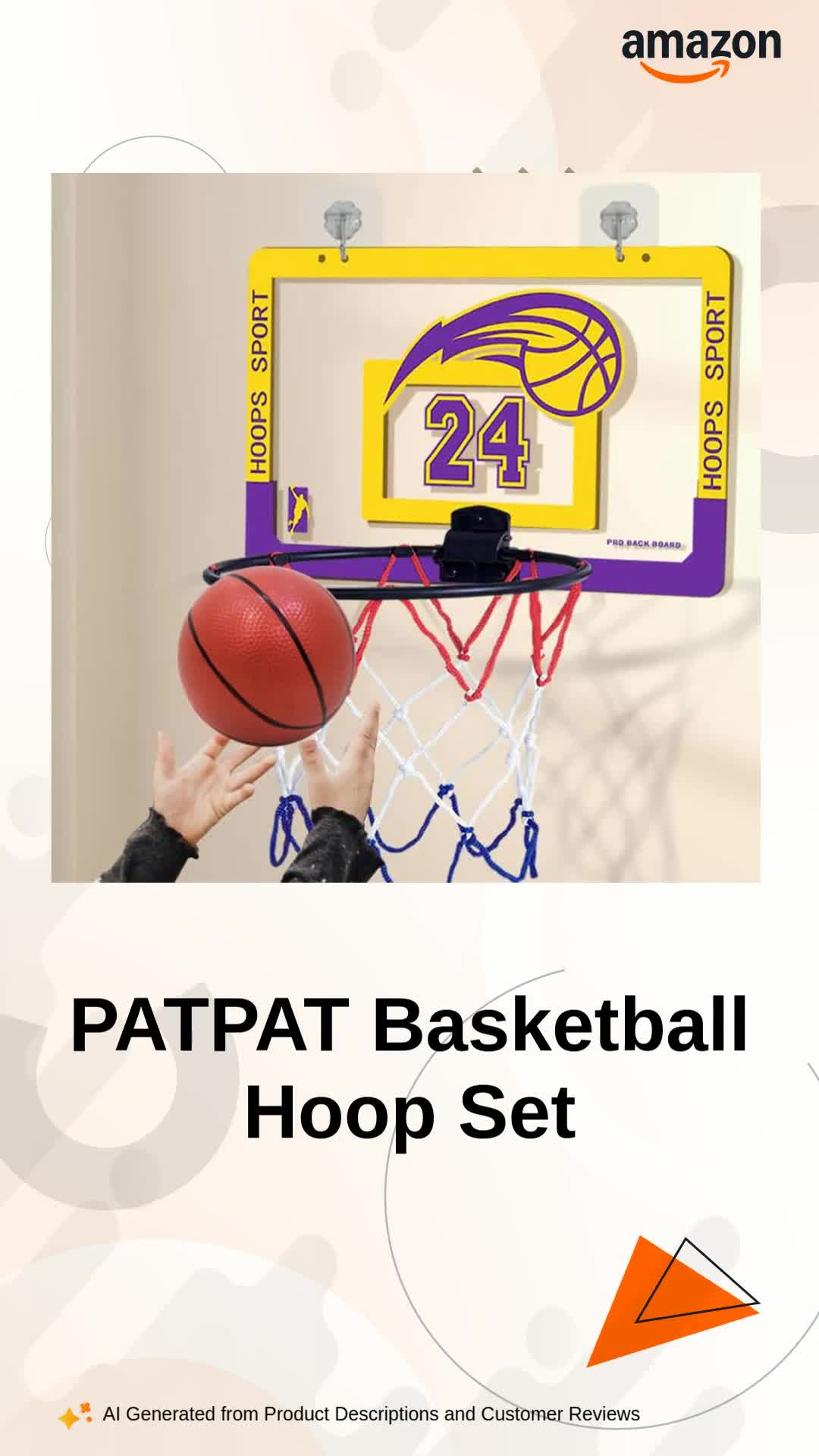 PATPAT® 15.7 * 10.2inch Wall Basketball Hoop & Small Basket Ball
